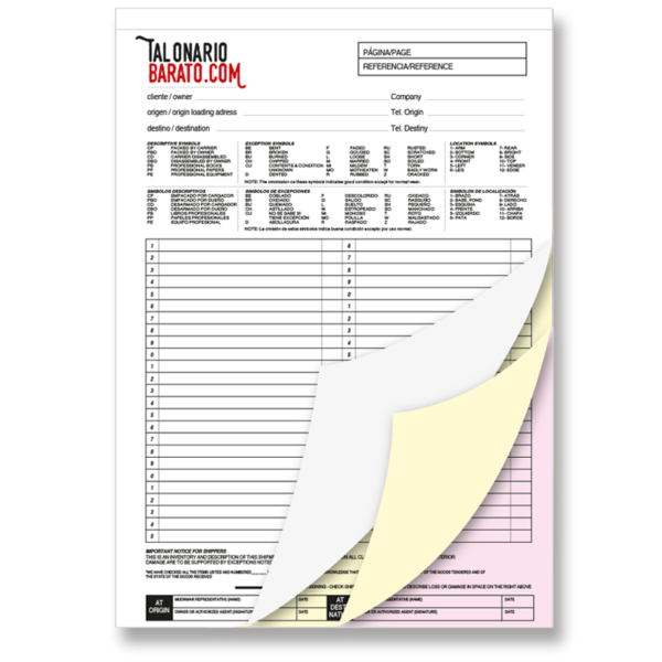 Talonario Autocopiativo A4